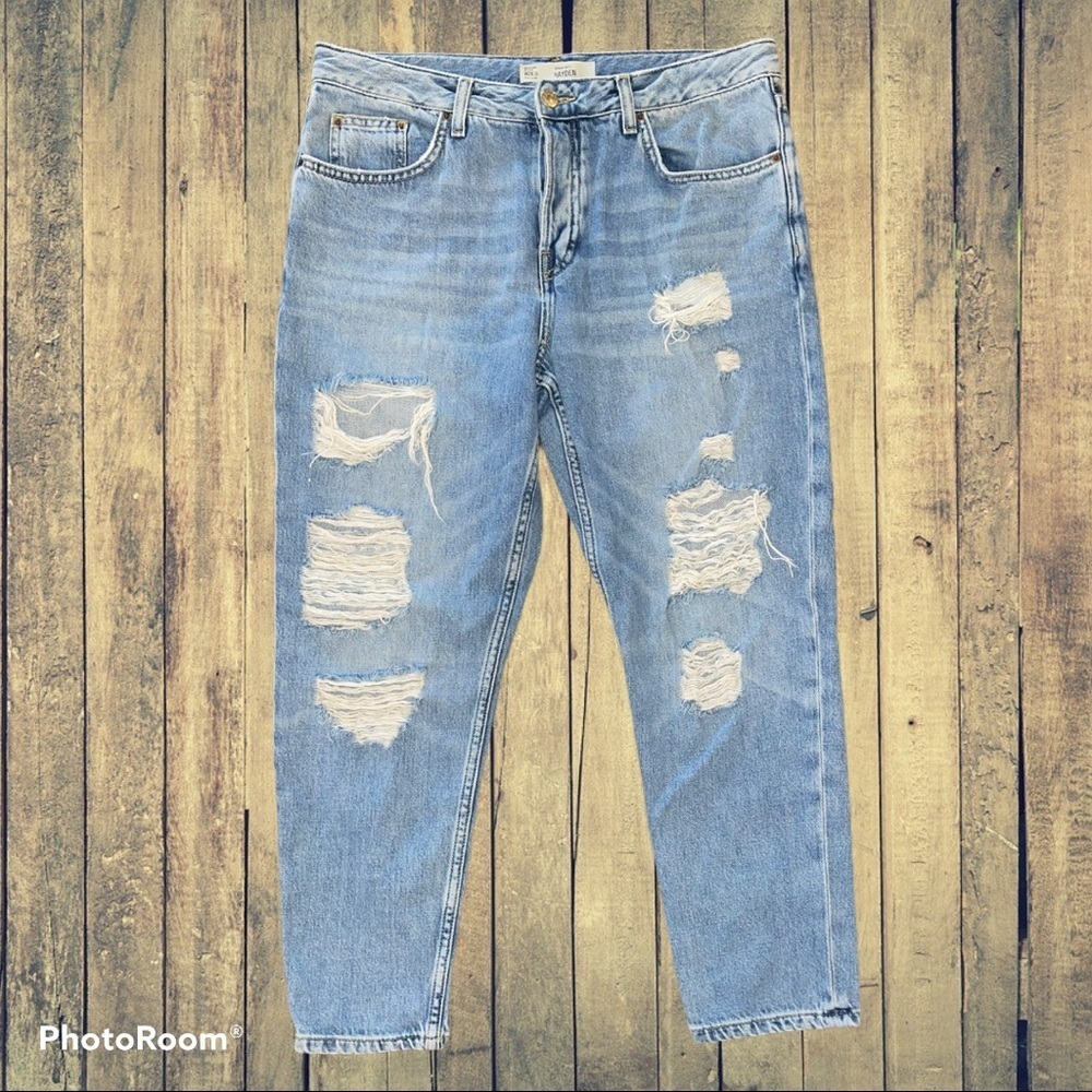 TOPSHOP Hayden Boyfriend Ripped Denim Jeans - Picture 3 of 9